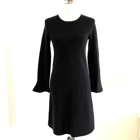Ann Taylor | Dresses | Ann Taylor Black Long Sleeve Ponte Dress | Poshmark
